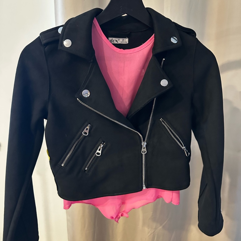 Dex Black Jacket with Pink Lining for Kids